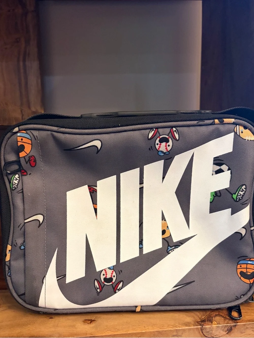 Nike Grey Graphic Lunch Bag with White Logo